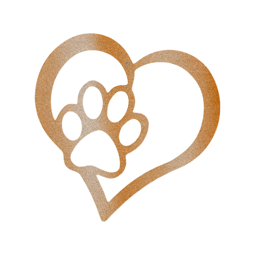 Puppy Paw Heart | Steel Sign | Metal Art | Pets & Animals