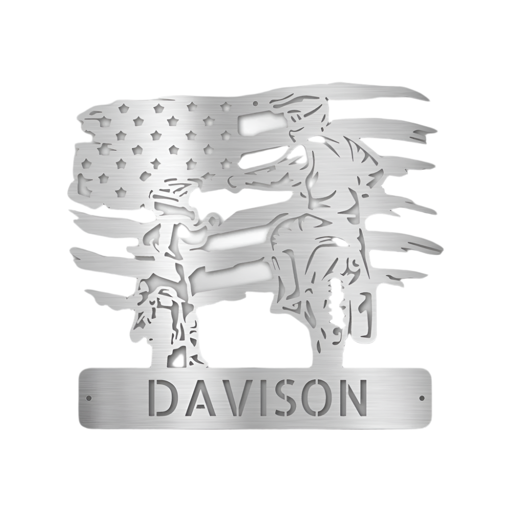 Biker | Personalized | Last Name | American Biker Family | Steel Sign | Metal Art