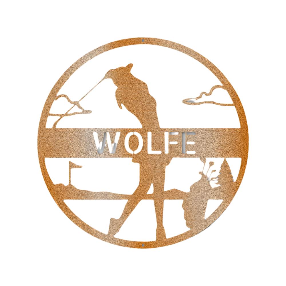 Golf | Female Golfer | Personalized | Last Name | Steel Sign | Metal Art