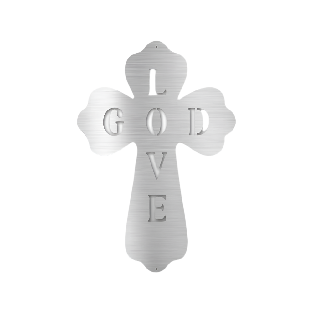 Cross | Love God | Steel Sign | Metal Art | Christian Faith