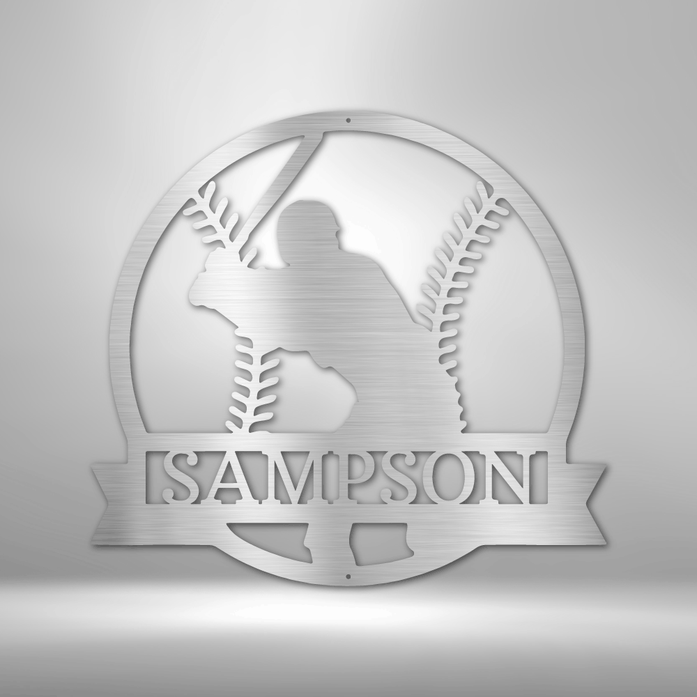 Sports | Baseball | Personalized | Name / Last name | Homerun Ready | Steel Sign | Name | Metal Art