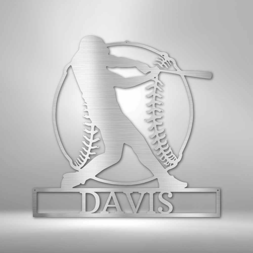 Sports | Baseball | Personalized | Name | Home Run | Steel Sign | Metal Art