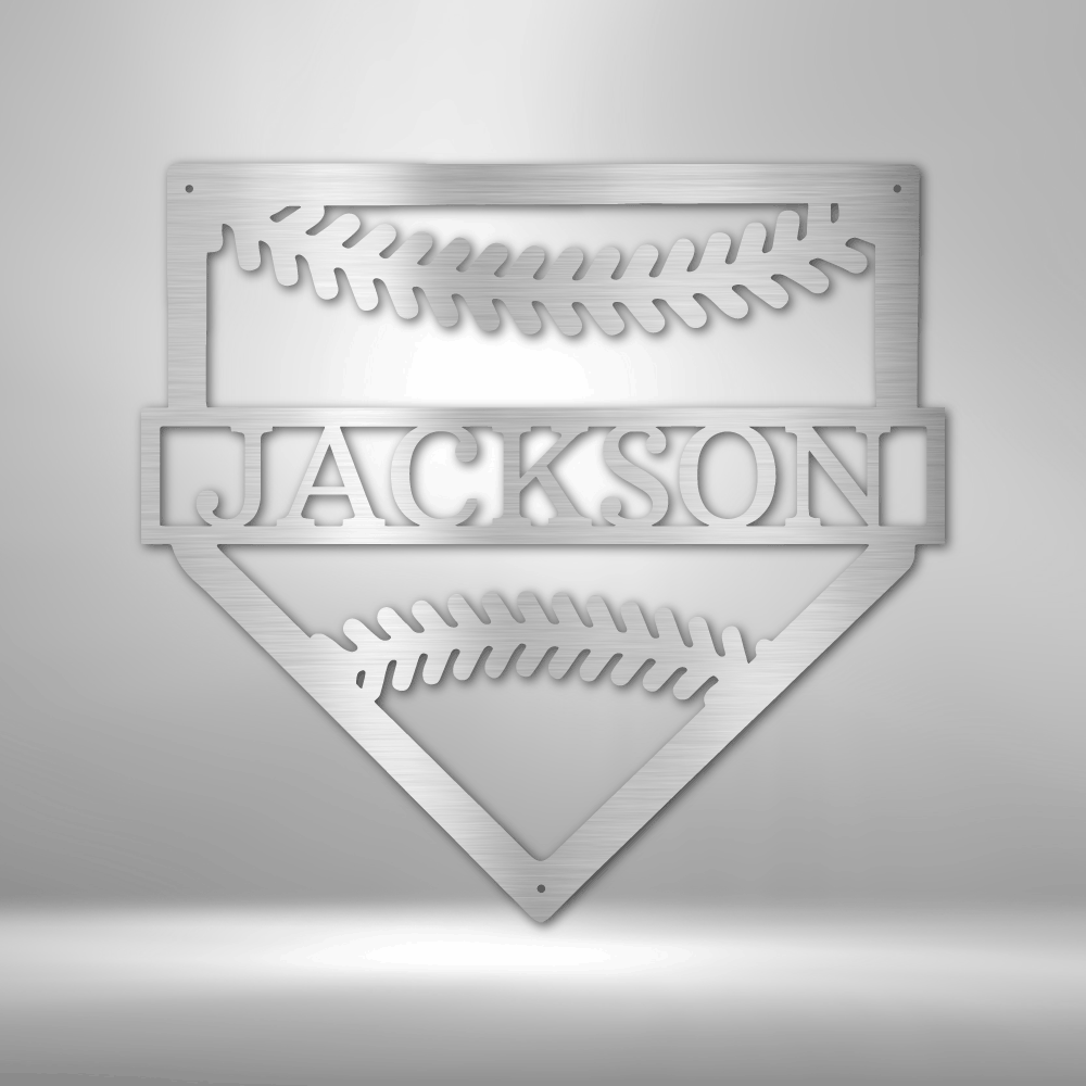 Sports | Baseball | Personalized | Name | Personal Home Base | Steel Sign | Metal Art