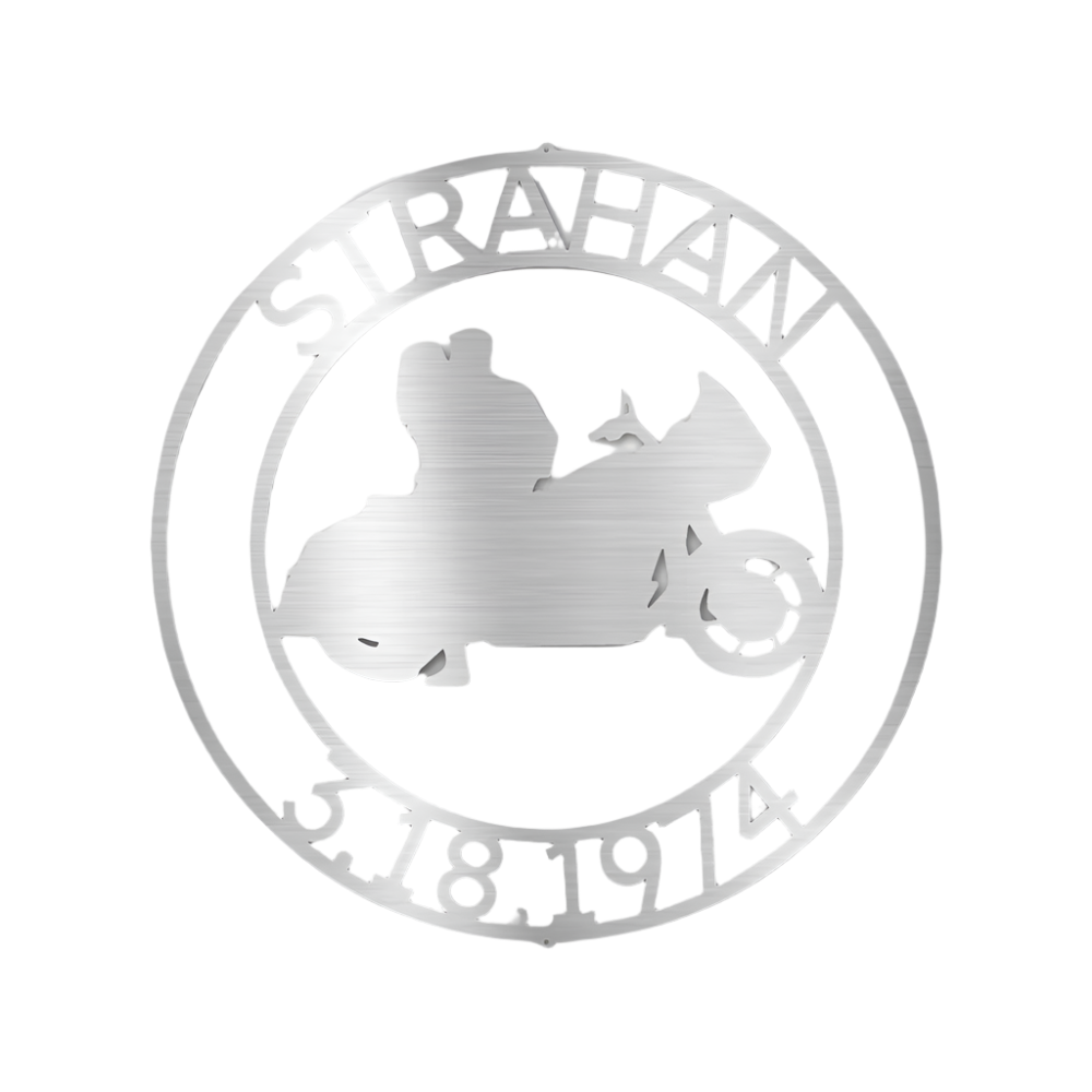 Biker Couple | Personalized | Steel Sign | Name+ Year | Motorcycle | Metal Art