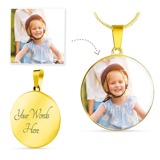 Personalized Necklace | Upload Your Photo | Circle Pendant