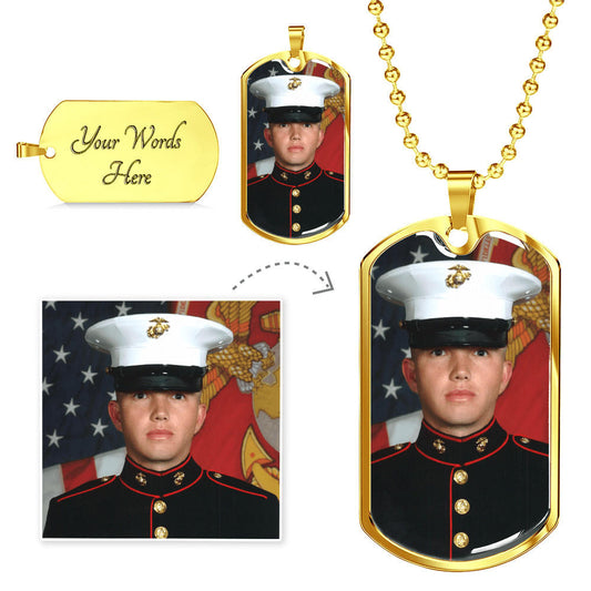 Personalized Necklace | Upload Your Photo | Military Dog Tag