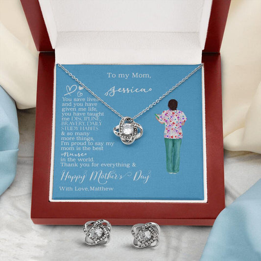 Mothers Day | To my Nurse Mom | Personalized Design | You save lives & you have given me life... | Necklace