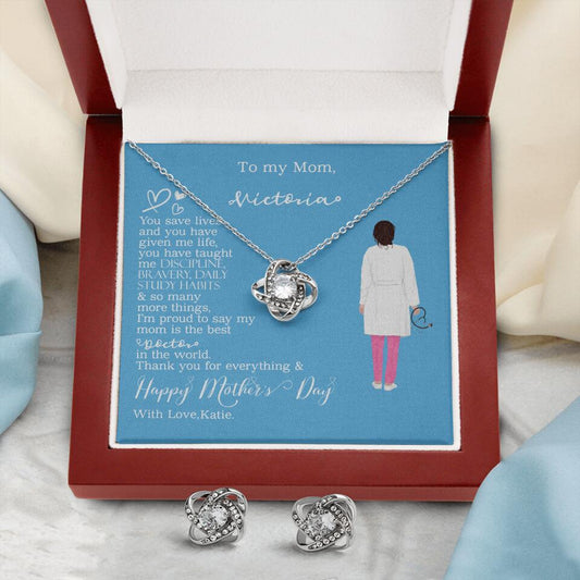 Mothers Day | To my Doctor Mom | Personalized Design | You save lives & you have given me life...| Necklace