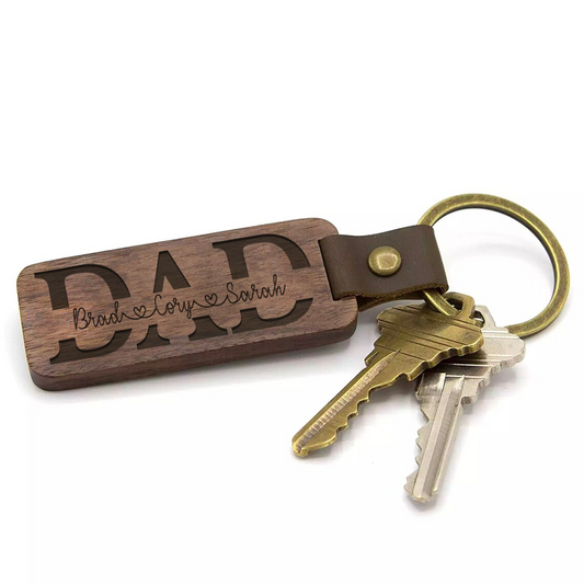 For Dad | Personalized Gift | Engraved | Wood Key Chain