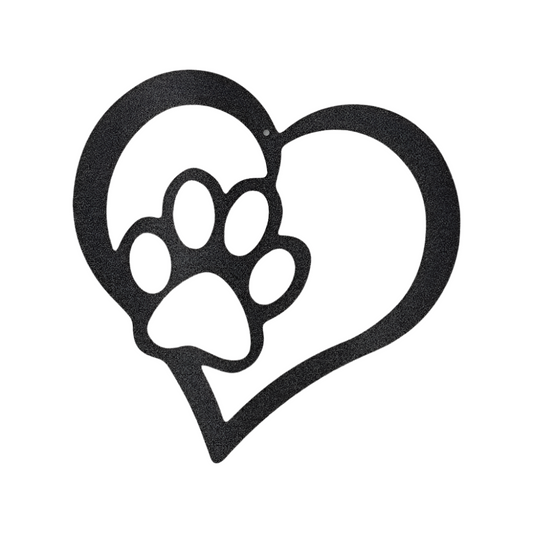 Puppy Paw Heart | Steel Sign | Metal Art | Pets & Animals
