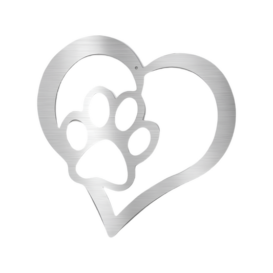 Puppy Paw Heart | Steel Sign | Metal Art | Pets & Animals