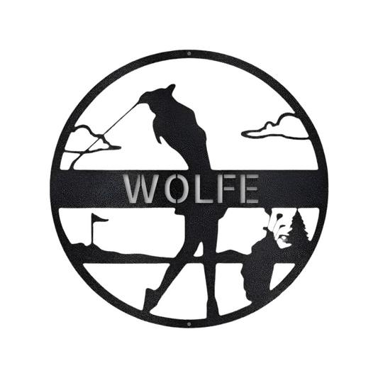 Golf | Female Golfer | Personalized | Last Name | Steel Sign | Metal Art