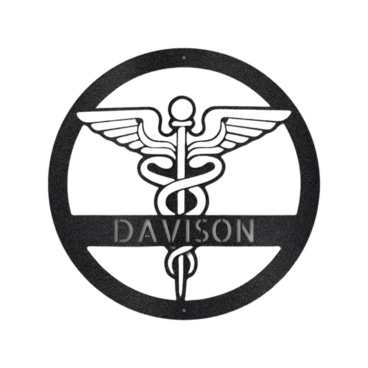 Steel | Metal Sign | Doctor or Nurse Monogram | Gift