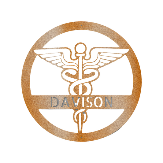 Steel | Metal Sign | Doctor or Nurse Monogram | Gift