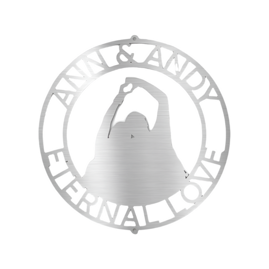 Steel | Metal Sign | Couple Silhouette Monogram | Couple | Romantic | Gift