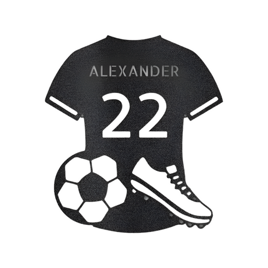 Sports | Soccer | Personalized | Name + Number | Soccer Jersey | Steel Sign | Metal Art |