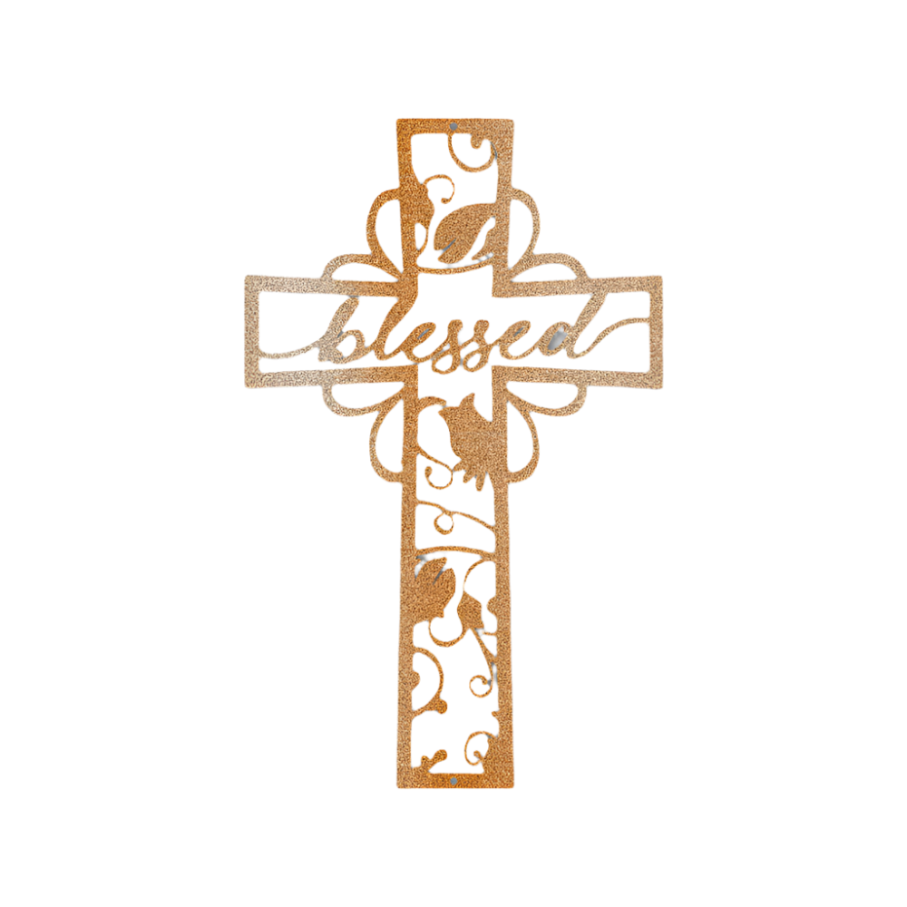 Blessed Cross Sign Christian Faith | Blessed | Cross | Steel Sign | Metal Art – VESSGI
