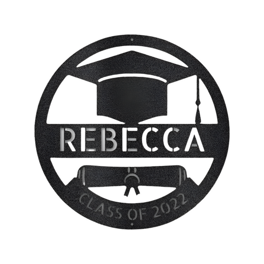 Personalized | Name + Graduation Year | Grad Cap | Steel Sign | Metal Art |