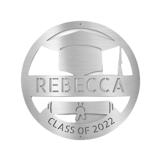 Personalized | Name + Graduation Year | Grad Cap | Steel Sign | Metal Art |
