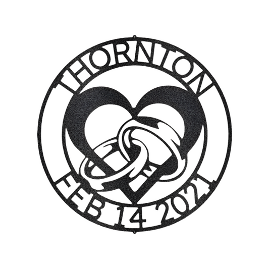 Couple | Personalized | Engagement/ Wedding | Heart & Rings | Romantic | Gift | Metal Art