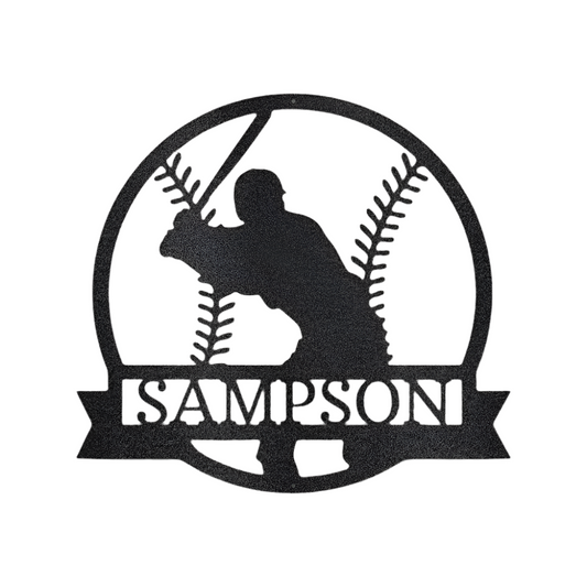 Sports | Baseball | Personalized | Name / Last name | Homerun Ready | Steel Sign | Name | Metal Art