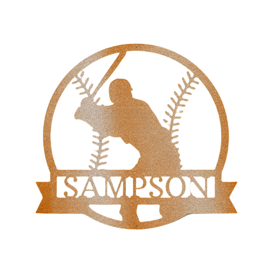 Sports | Baseball | Personalized | Name / Last name | Homerun Ready | Steel Sign | Name | Metal Art
