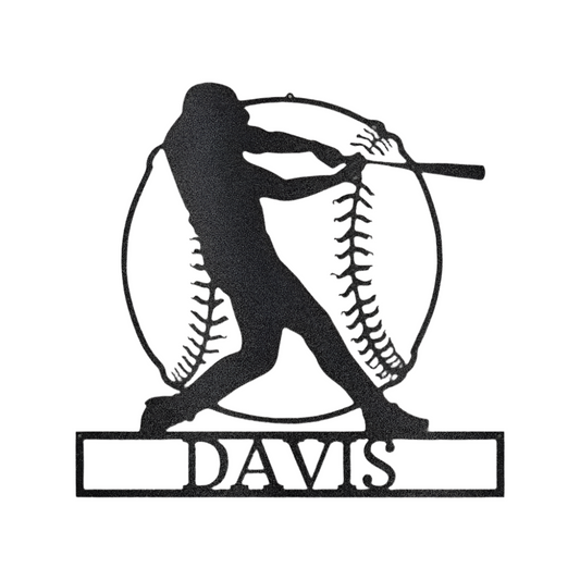 Sports | Baseball | Personalized | Name | Home Run | Steel Sign | Metal Art