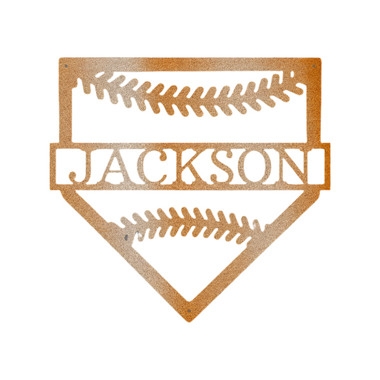 Sports | Baseball | Personalized | Name | Personal Home Base | Steel Sign | Metal Art