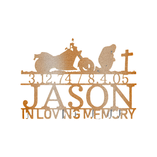 Biker | Remembrance | Personalized | Steel Sign | Name+ Date | Motorcycle | Metal Art