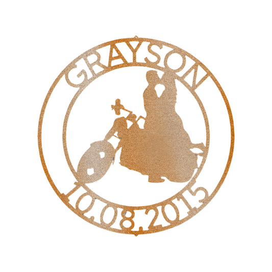 Biker Couple | Personalized | Home Decoration | Name+ Year | Motorcycle | Metal Art | Steel Sign