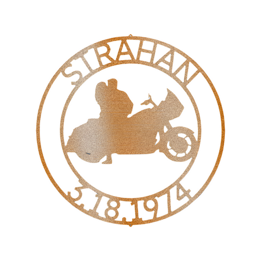 Biker Couple | Personalized | Steel Sign | Name+ Year | Motorcycle | Metal Art