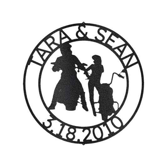 Biker Couple | Personalized | Steel Sign | Name+ Year | Motorcycle | Metal Art