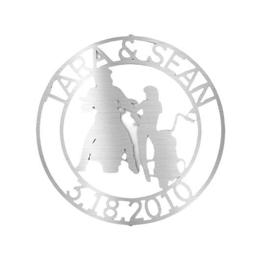 Biker Couple | Personalized | Steel Sign | Name+ Year | Motorcycle | Metal Art