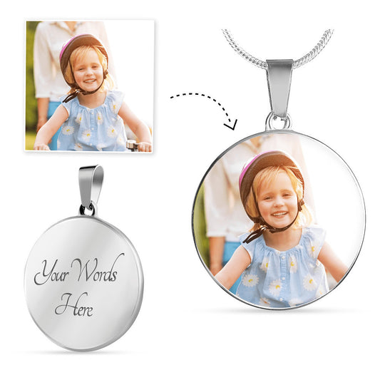 Personalized Necklace | Upload Your Photo | Circle Pendant